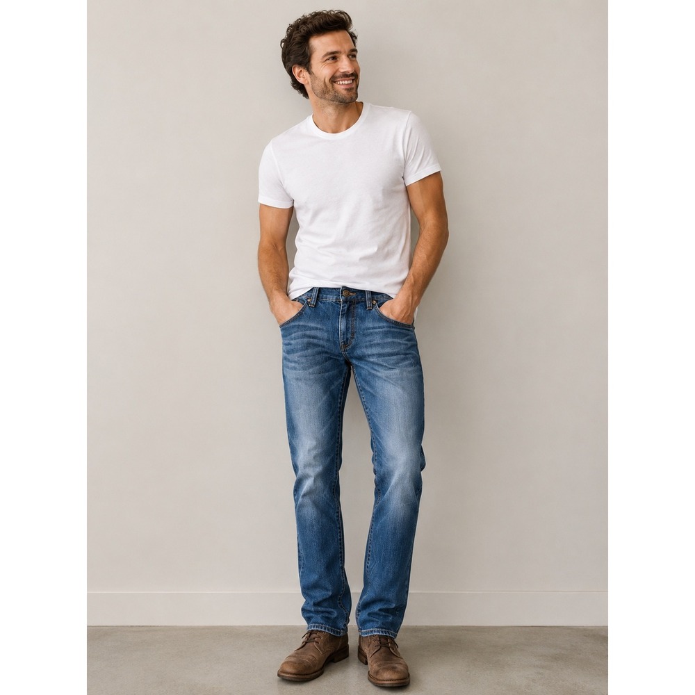 Rock & Republic Jagger Slim Straight Jeans Mens 34x32 Blue Medium Wash R510240